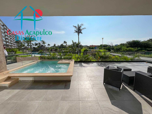 Cad Altamar Residencial Calypso 001. Terraza En L Con Jacuzzi Y Vista A Las Áreas Comunes, Sala Y Asador