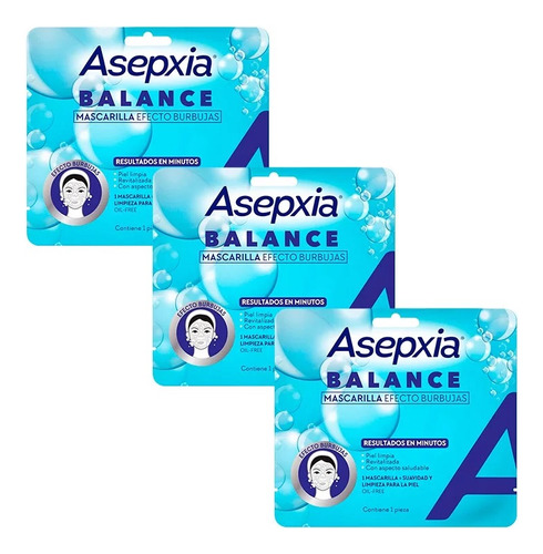Pack Asepxia Balance Mascarilla Efecto Burbujas X 3