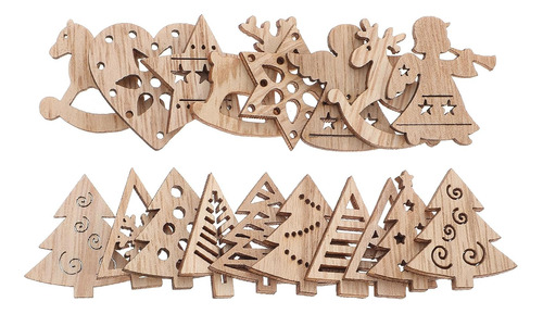 Villcase 54 Piezas De Astillas De Madera Navideñas Para Deco