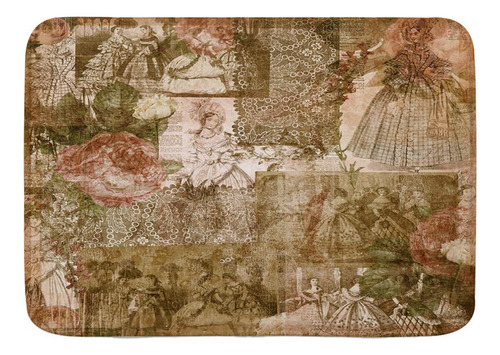 Alfombra Baño Decorativa Diseño Vintage Estilo Victoriano X
