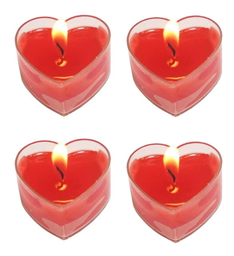 Velas Corazon X 4 San Valentin Enamorados Boda Romantica
