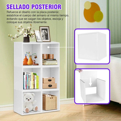 Librero Organizador Cubos Apilables De Madera Multifuncional
