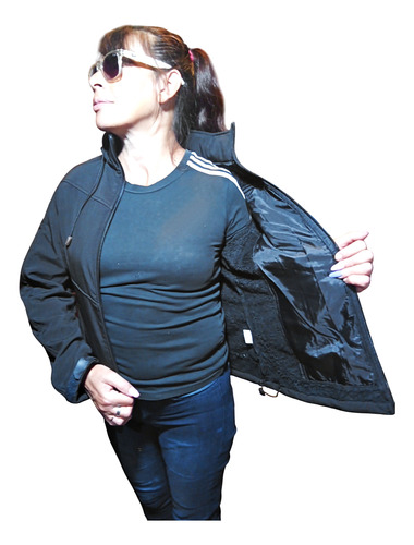 Campera Neoprene Importada Mujer Con Piel Sun Miss
