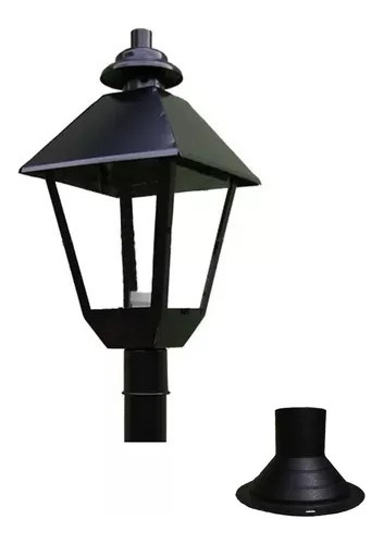 Farol Jardin Para Pilar + Led 10 Watt 