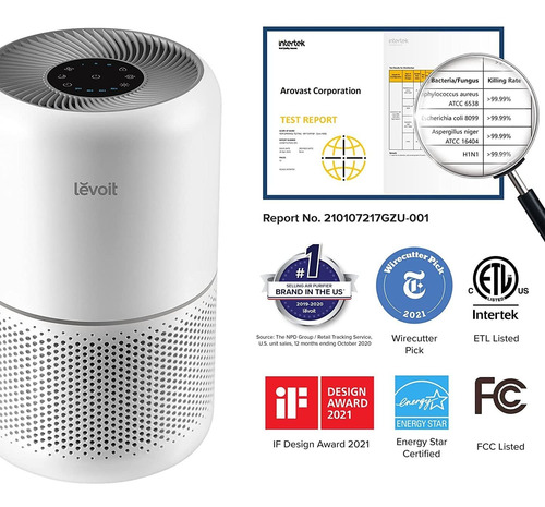 Purificador De Aire Levoit Core 300, 99.97%, 24 Db, 360°
