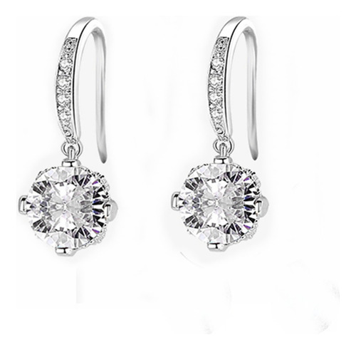 Aretes Pendientes Circón Plata Mujer Regalo Joyas