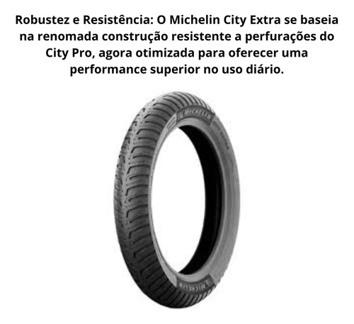 Pneu Michelin City Extra Dianteiro Sem Câmera 80/100-18