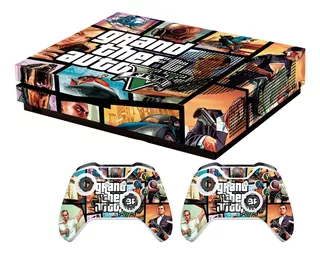 Skin Xbox One S Gta Para Consola 2 Mandos