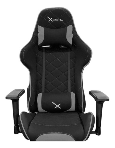 Imagen 4 de 7 de Silla de escritorio Xzeal XZ25 gamer ergonómica negra con tapizado de tela