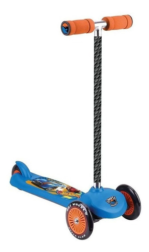 Patinete Fun  radical 3 rodas Hot Wheels  azul e laranja  para crianças