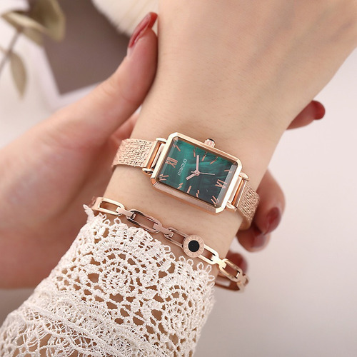 Reloj De Mano Cuadrada Para Mujer Reloj De Cuarzo Impermeabl