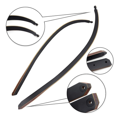 Arco Recurvo 60 Negro Para Caza Y Tiro