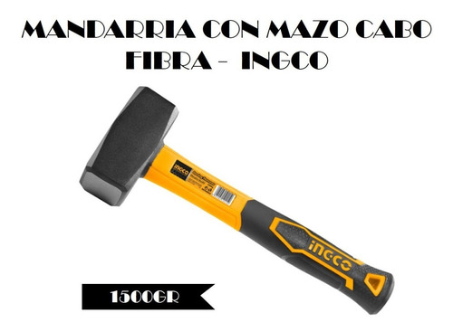 Mandarria Con Mazo Cabo Fibra De 1500gr -  Ingco