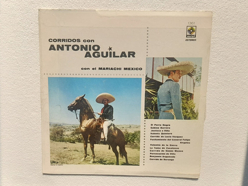 Corridos Con Antonio Aguilar.  Disco Lp Musart 