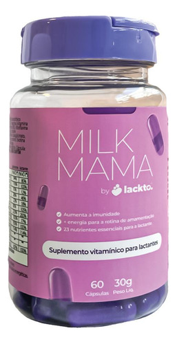 Suplemento Milk Mama - 60 Cápsulas - Nutrientes Lactantes