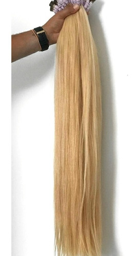 Cabelo Humano Loiro Liso P/mega Hair 70cm 120gramas