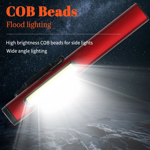Linterna Led Portátil Cob Linterna Lateral De Aleación De Al