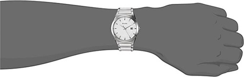 Imagen 4 de 5 de Reloj Bulova Hombre 96b015 Classic Acero Plateado Calendario