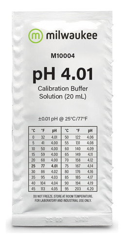 Solución Calibración Ph 4.01 Milwaukee M10004b