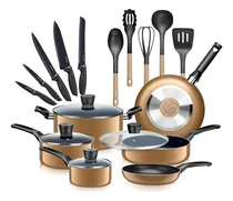 Comprar Juego De Ollas Sartenes Y Utenilios Antiadherente Serenelife