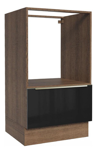 Mueble Para Horno Y Microondas Madesa Lux Sin Encimera Mn Color Rustic/Negro