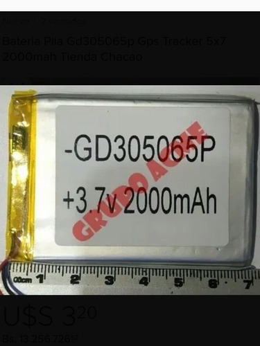 Bateria Pila Gd305065p Gps Tracker 5x7 2000mah Tienda Chacao