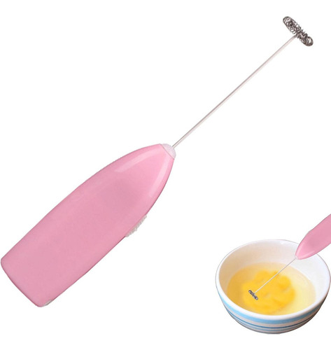 Mini Mixer Portátil Misturador Bebida Elétrico Leite Whey Cor Rosa