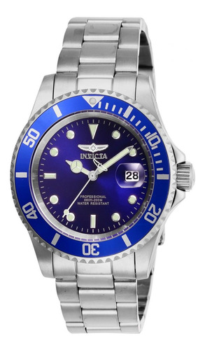 Reloj Invicta Hombre Pro Diver 26971 Acero Inoxidable Bronce Correa platedo Bisel Azul Fondo Azul