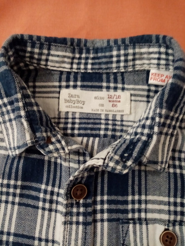 Camisa Niño Zara-talle 12/18 Meses- (1 Uso!!!) Igual A Nueva
