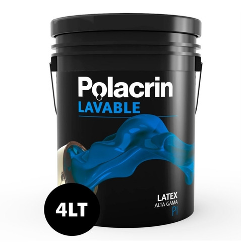 Latex Polacrin Pared Lavable Interior Blanca Cubritiva 4lts
