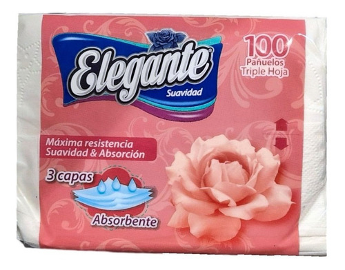 Imagen 4 de 8 de Pañuelos Tri/hoja Descartables Absorbentes Elegante X 20 Paq