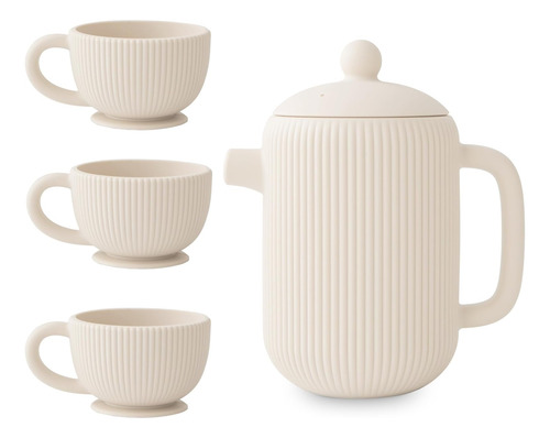 Conjunto De Té De Juguete De Silicona Para Bebé Mushie | 4 P