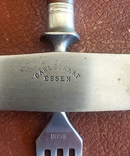 Juego Antiguo Cuchillo Y Tenedor Alemán Carl Schaaf Essen
