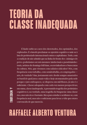 Teoria da classe inadequada, de Ventura, Raffaele Alberto. Editora BRO Global Distribuidora Ltda, capa mole em português, 2022
