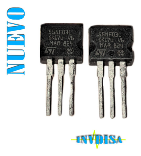 2pzas Transistor Automotriz Sti55nf03l 55nf03l To262 30v 55a (Usado)