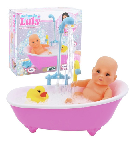 Imagen 2 de 8 de Bañando A Luly C/ Bañera Y Duchador Ditoys Tv Nvo 15 Bigshop