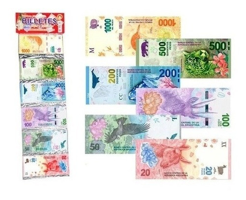 Imagen 1 de 4 de Billetes Didacticos Interactivos Pesos Argentinos 80 Unida
