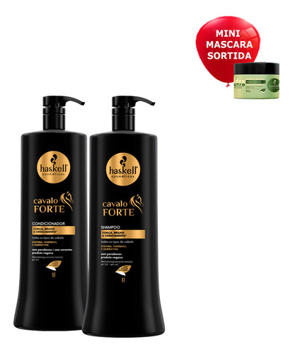 Kit Haskell Cavalo Forte Shampoo E Condicionador 1 Litro