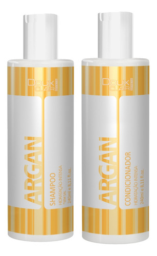 Kit Hidratação Capilar Óleo Argan Shampoo Condicionador Doux