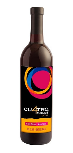Imagen 2 de 3 de Cu4tro Soles Pack 2 Pz Vinos Afrutados Blanco/tinto 750 Ml