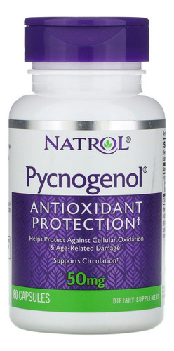 Natrol Extracto De Corteza De Pino Pycnogenol Antioxidant protection - 60 Cápsulas Sabor Sin sabor