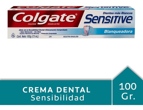 Crema Dental Colgate Sensitive Blanqueadora Tubo X 100g