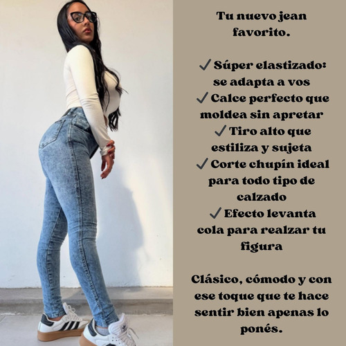 Jean Las Locas Chupin Original Levanta Cola Super Elastizado