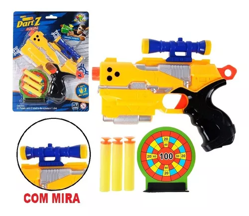 Arma De Escopeta Pistola Nerf Lança Dardos Com Alvo Pica Pau