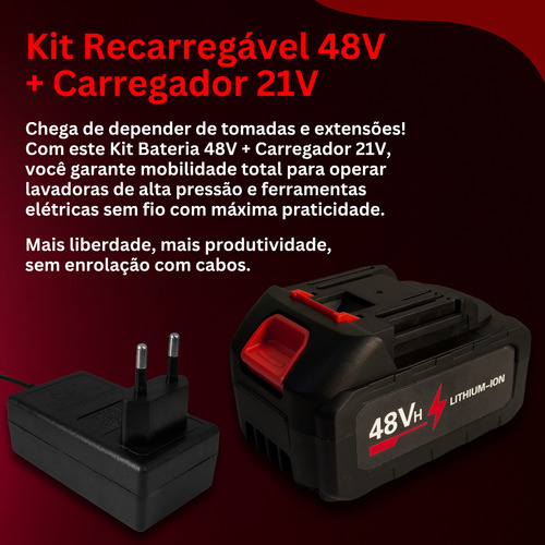 Bateria 48v + Fonte Carregadora 21v Inclusa No Kit Portatil