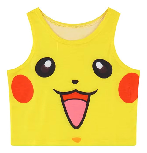 Crop Top Chica Pokemon Pikachu Jigglypuff Squirtle Kawai