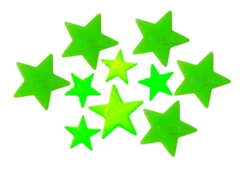 Paquete De 100 Estrellas Fluorescentes Fosforecent