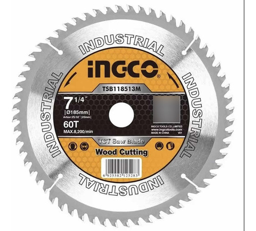 Disco Circular 7 1/4 Pulgadas 60d Ingco Tsb118513 Madera
