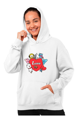 Sudadera Hoodie Bts Bt21 Love Corazón Unisex Niños/adultos 