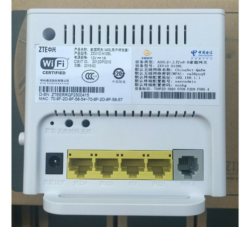 Modem Router Wifi Zte H108l Blanco Nuevo